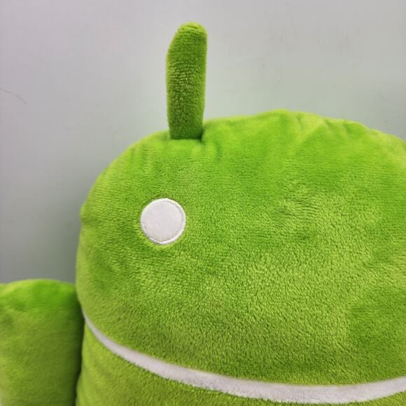 Google Android Green Robot Plush 18” Original Bugdroid Flat Design Stuffed Toy - Picture 3 of 9
